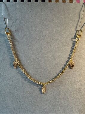Gold Tone Tote Bag Owl Charm